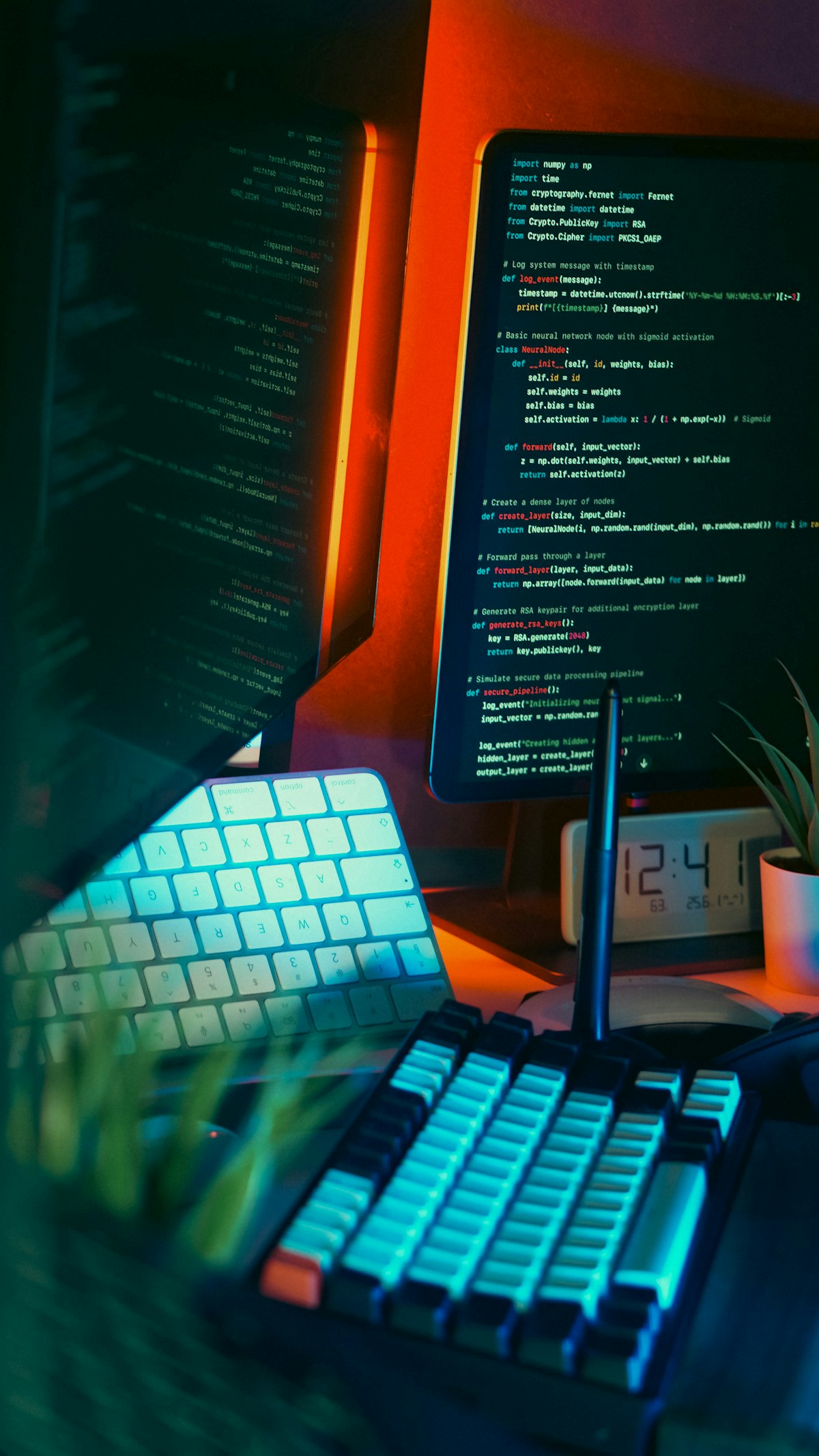 Abstract code refactoring visualization — generic stock imagery representing software development and code modernization