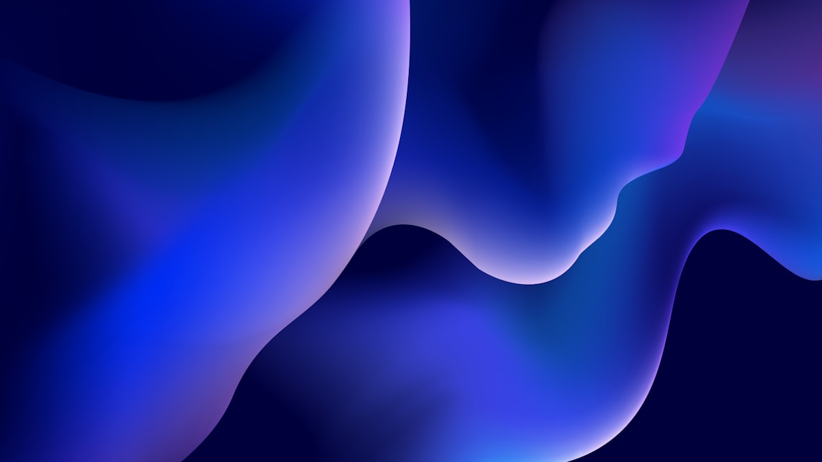 Abstract gradient artwork in blue and violet tones — a generic stock image, not an actual Mistral announcement graphic